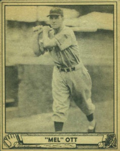 Thank you 1940's baseball card makers for the quote marks. I wouldn't have had a clue that "Mel" is short for something.